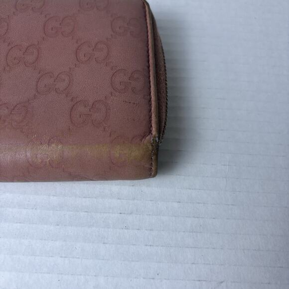 GUCCI Guccissima Leather Zip Around Wallet Pink - Picture 14 of 14